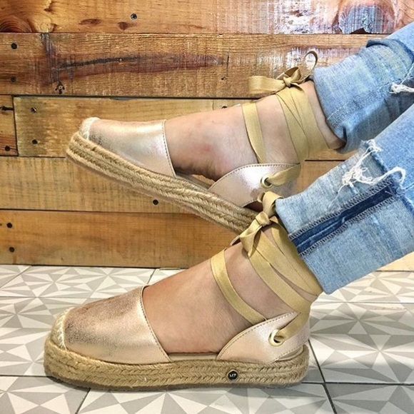 Shoes - Gold Espadrilles